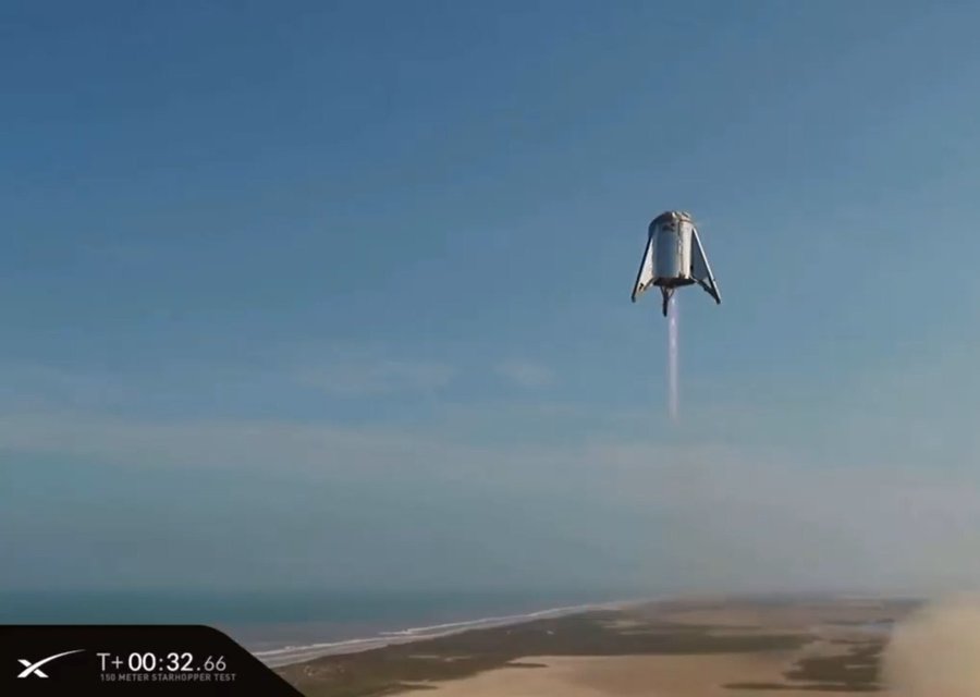 SpaceX's Starhopper prototype soars in 150-meter 'hop test'